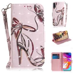Butterfly High Heels 3D Painted Leather Wallet Phone Case for Samsung Galaxy A70