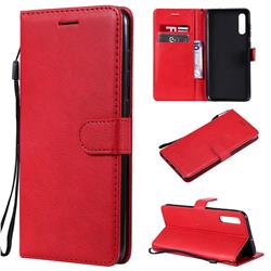 Retro Greek Classic Smooth PU Leather Wallet Phone Case for Samsung Galaxy A70 - Red