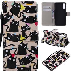 Cute Kitten Cat PU Leather Wallet Case for Samsung Galaxy A70