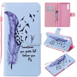 Feather Birds PU Leather Wallet Case for Samsung Galaxy A70