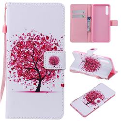 Colored Red Tree PU Leather Wallet Case for Samsung Galaxy A70