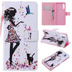 Petals and Cats PU Leather Wallet Case for Samsung Galaxy A70