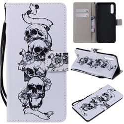 Skull Head PU Leather Wallet Case for Samsung Galaxy A70