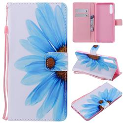Blue Sunflower PU Leather Wallet Case for Samsung Galaxy A70