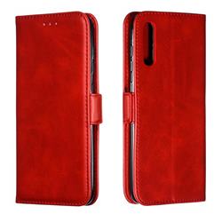 Retro Classic Calf Pattern Leather Wallet Phone Case for Samsung Galaxy A70 - Red