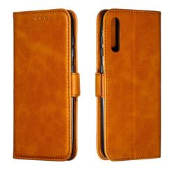 Retro Classic Calf Pattern Leather Wallet Phone Case for Samsung Galaxy A70 - Yellow