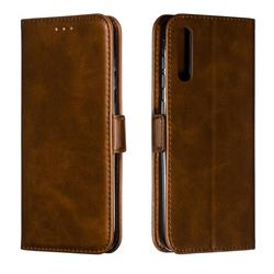 Retro Classic Calf Pattern Leather Wallet Phone Case for Samsung Galaxy A70 - Brown