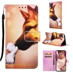 Hound Kiss Matte Leather Wallet Phone Case for Samsung Galaxy A70