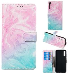 Pink Green Marble PU Leather Wallet Case for Samsung Galaxy A70