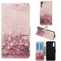 Glittering Rose Gold PU Leather Wallet Case for Samsung Galaxy A70
