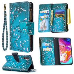 Blue Plum Binfen Color BF03 Retro Zipper Leather Wallet Phone Case for Samsung Galaxy A70
