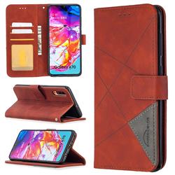 Binfen Color BF05 Prismatic Slim Wallet Flip Cover for Samsung Galaxy A70 - Brown