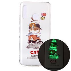 Cute Cat Noctilucent Soft TPU Back Cover for Samsung Galaxy A70e