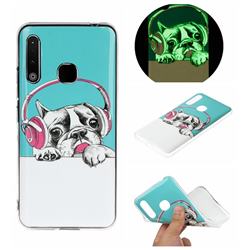 Headphone Puppy Noctilucent Soft TPU Back Cover for Samsung Galaxy A70e