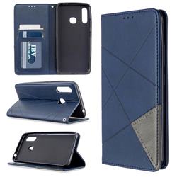 Prismatic Slim Magnetic Sucking Stitching Wallet Flip Cover for Samsung Galaxy A70e - Blue