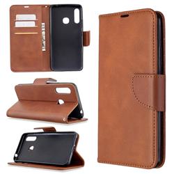 Classic Sheepskin PU Leather Phone Wallet Case for Samsung Galaxy A70e - Brown