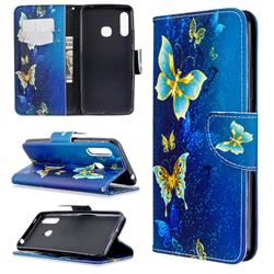 Golden Butterflies Leather Wallet Case for Samsung Galaxy A70e