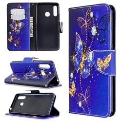 Purple Butterfly Leather Wallet Case for Samsung Galaxy A70e