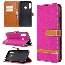 Jeans Cowboy Denim Leather Wallet Case for Samsung Galaxy A70e - Rose