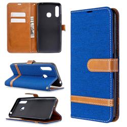 Jeans Cowboy Denim Leather Wallet Case for Samsung Galaxy A70e - Sapphire