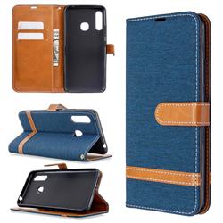 Jeans Cowboy Denim Leather Wallet Case for Samsung Galaxy A70e - Dark Blue