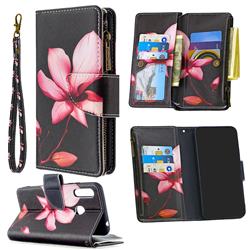 Lotus Flower Binfen Color BF03 Retro Zipper Leather Wallet Phone Case for Samsung Galaxy A70e