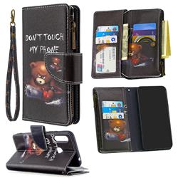 Chainsaw Bear Binfen Color BF03 Retro Zipper Leather Wallet Phone Case for Samsung Galaxy A70e