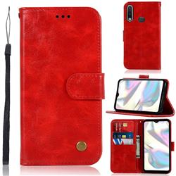 Luxury Retro Leather Wallet Case for Samsung Galaxy A70e - Red