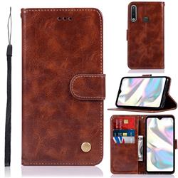 Luxury Retro Leather Wallet Case for Samsung Galaxy A70e - Brown