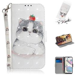 Cute Tomato Cat 3D Painted Leather Wallet Phone Case for Samsung Galaxy A70e