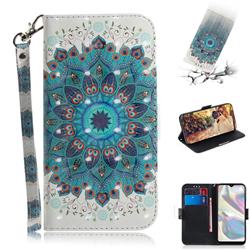 Peacock Mandala 3D Painted Leather Wallet Phone Case for Samsung Galaxy A70e