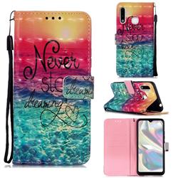 Colorful Dream Catcher 3D Painted Leather Wallet Case for Samsung Galaxy A70e