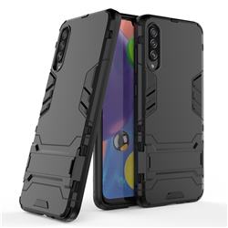 Armor Premium Tactical Grip Kickstand Shockproof Dual Layer Rugged Hard Cover for Samsung Galaxy A70s - Black