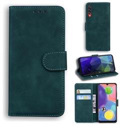 Retro Classic Skin Feel Leather Wallet Phone Case for Samsung Galaxy A70s - Green