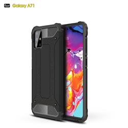 King Kong Armor Premium Shockproof Dual Layer Rugged Hard Cover for Samsung Galaxy A71 4G - Black Gold
