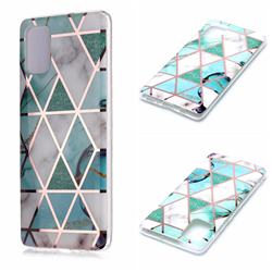 Green White Galvanized Rose Gold Marble Phone Back Cover for Samsung Galaxy A71 4G