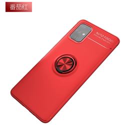 Auto Focus Invisible Ring Holder Soft Phone Case for Samsung Galaxy A71 4G - Red