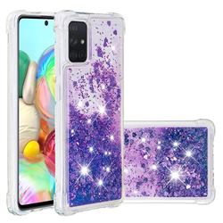 Dynamic Liquid Glitter Sand Quicksand Star TPU Case for Samsung Galaxy A71 4G - Purple