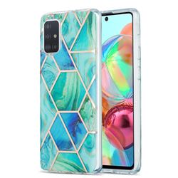 Green Glacier Marble Pattern Galvanized Electroplating Protective Case Cover for Samsung Galaxy A71 4G
