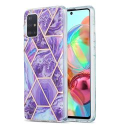 Purple Gagic Marble Pattern Galvanized Electroplating Protective Case Cover for Samsung Galaxy A71 4G