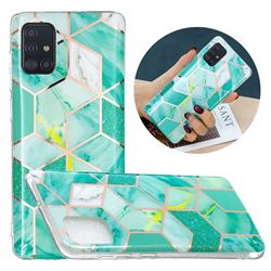 Green Glitter Painted Marble Electroplating Protective Case for Samsung Galaxy A71 4G