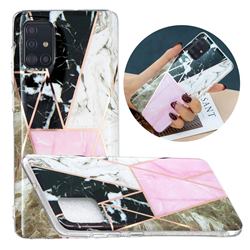 Pink and Black Painted Marble Electroplating Protective Case for Samsung Galaxy A71 4G