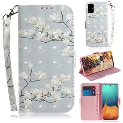 Magnolia Flower 3D Painted Leather Wallet Phone Case for Samsung Galaxy A71 4G