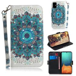 Peacock Mandala 3D Painted Leather Wallet Phone Case for Samsung Galaxy A71 4G