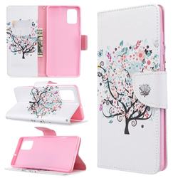 Colorful Tree Leather Wallet Case for Samsung Galaxy A71 4G