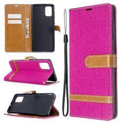 Jeans Cowboy Denim Leather Wallet Case for Samsung Galaxy A71 4G - Rose