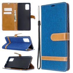 Jeans Cowboy Denim Leather Wallet Case for Samsung Galaxy A71 4G - Sapphire