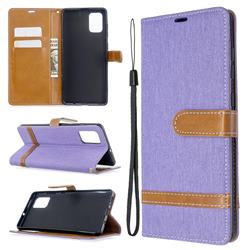 Jeans Cowboy Denim Leather Wallet Case for Samsung Galaxy A71 4G - Purple