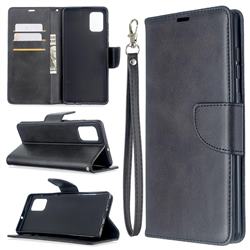 Classic Sheepskin PU Leather Phone Wallet Case for Samsung Galaxy A71 4G - Black