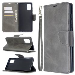 Classic Sheepskin PU Leather Phone Wallet Case for Samsung Galaxy A71 4G - Gray
